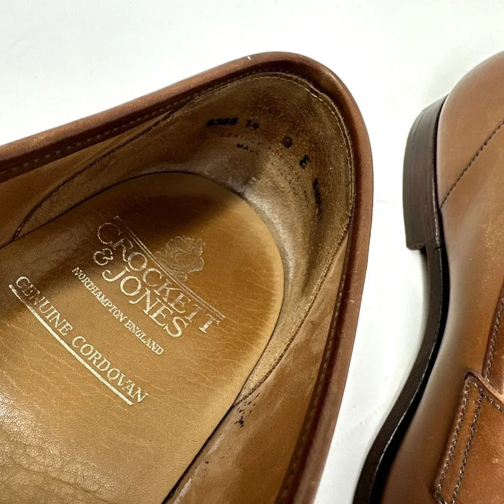 Crockett & Jones GENUINE CORDOVAN penny loafers shoes Size 9 E leather shoe Tree - Picture 5 of 15